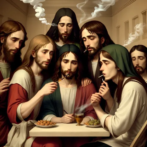 jesus and the apostles smoking weed at the last supper