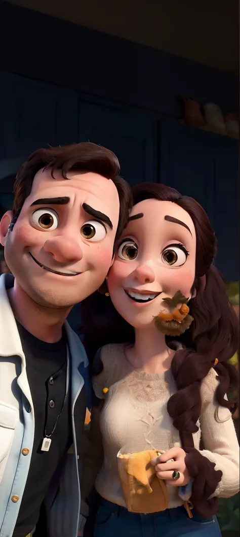 Um casal apaixonado estilo pixar