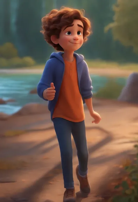 Image of a boy for a story in a YouTube video in Pixar format, Hes the little allabester, Hes the class leader, Hes outgoing, Playful and gets up for a lot of things, cabelo curto