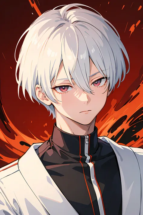 masterpiece, best quality, finely detailed, 8k, UHD, Shoto Todoroki of My hero academia, half red and half white hair, 1boy, vibrant background, clear facial features, wallpaper, 16k, UHD.