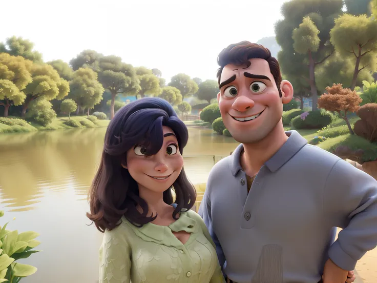 Obra-prima, de melhor qualidade, lindo casal transformado em pixar type