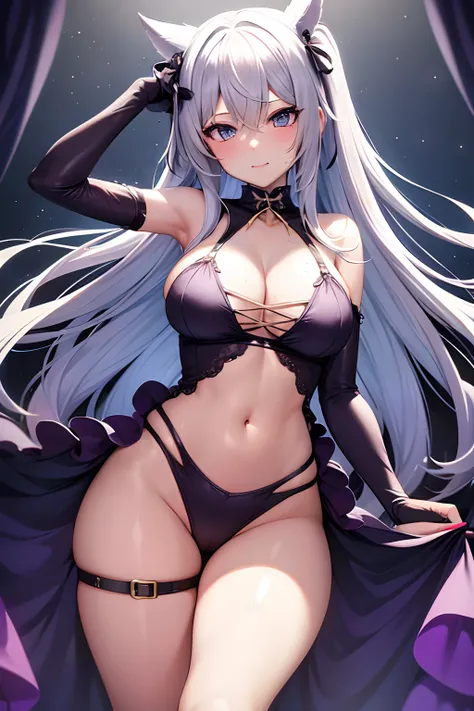 halloween costume girl, sexy body, lewd face, showing off, best lighting, cosplaying anime girl