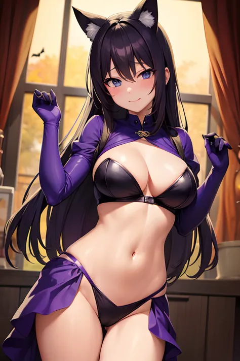 halloween costume girl, sexy body, lewd face, showing off, best lighting, cosplaying anime girl