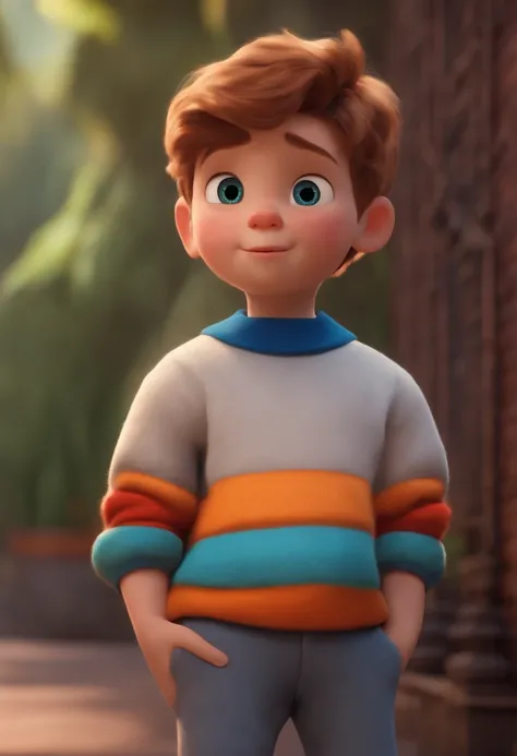 Image of a boy for a story in a YouTube video in Pixar format, Hes the little allabester, Hes the class leader, Hes outgoing, Playful and gets up for a lot of things