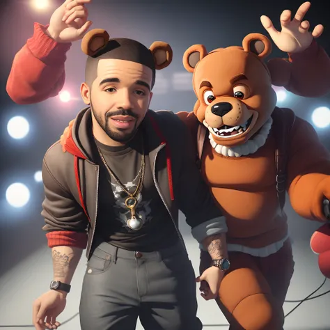 Drake with Freddy fazbear