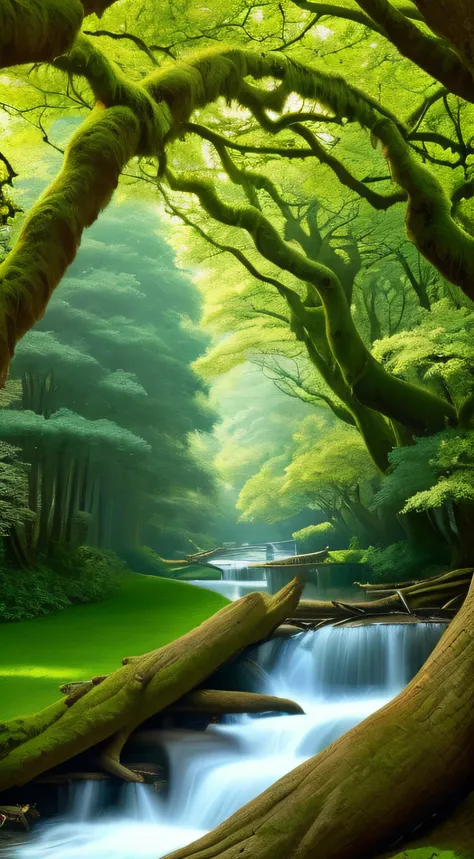 Enchanted Forest
Enchanting enchanted forest scenes, Sunlight shines through the dense canopy of ancient trees, Create magical games of light and shadow. The forest is full of life、otherworldly plants, Flowers of all colors are in full bloom. Mossy rocks a...