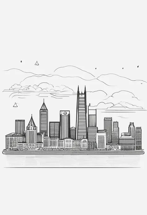 Line drawing of Pittsburgh skyline