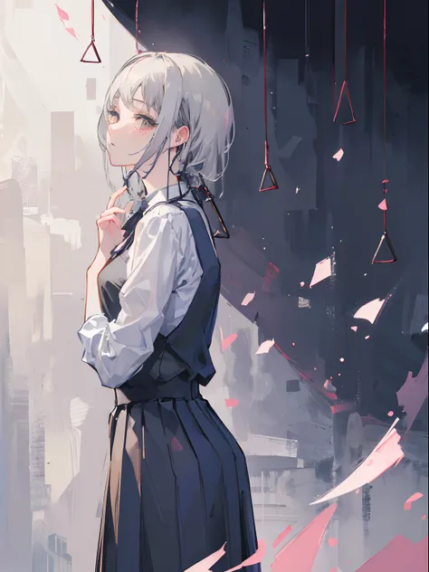 (masterpiece, top quality, best quality,official art, beautiful and aesthetic:1.2),(1girl:1.3), long gray hair,