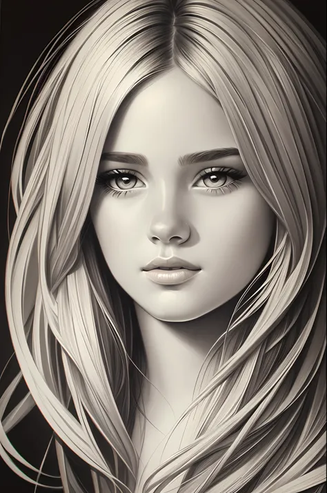 gray pencil Sketch of a beautiful girl, portrait by Sam Spratt, illustrative art, detailed, elegant, sharp focus. ,aw0k euphoric styl