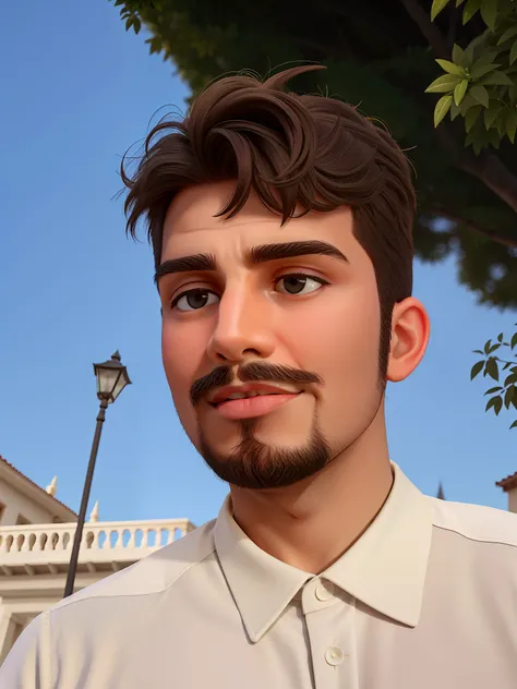 there is a man with a beard and a white shirt, Foto de perfil do headshot, taken in the early 2020s, Foto selfie 8k, foto de perfil profissional, em torno de 1 9 anos, Cristiano Orrillo, caio santos, Mohamed Chahin, Jovem espanhol, imagem profissional, Riy...