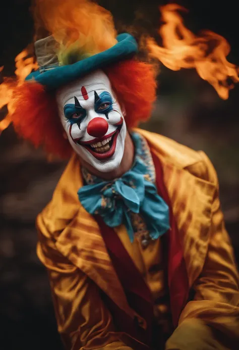 Clown on fire