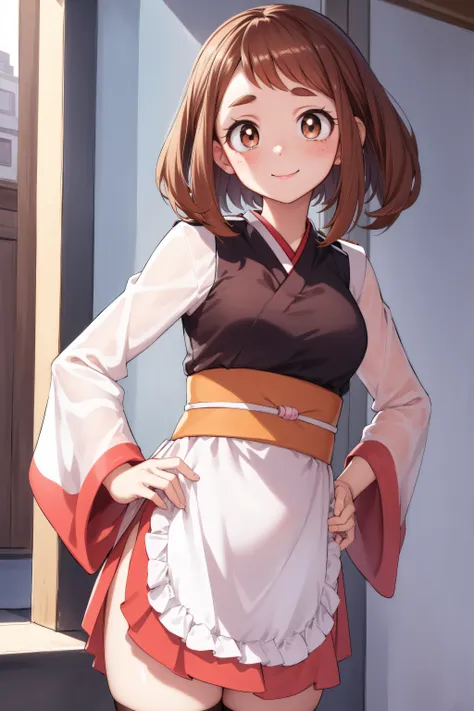 ochakouraraka, ochako uraraka, (uraraka ochako:1.5), (brown eyes:1.5), brown hair, short hair, blush,
break japanese clothes, ki...