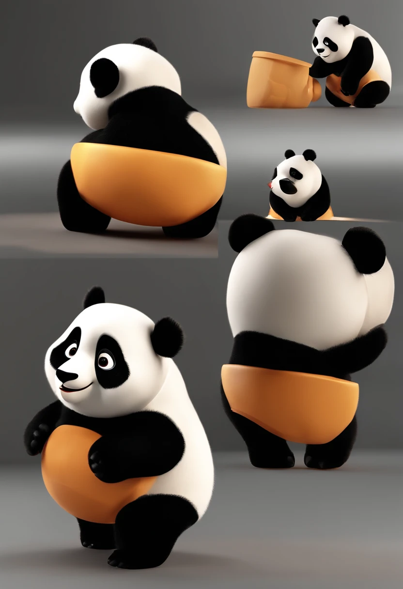 A panda cartoon, an animated character, stylized character, animation style render, stylized 3d, arnold maya render, 3 d render stylized, toon render keyshot, 3d character, 3d character, 3D rendering stylized, 3 d character render, Cartoon panda, Close-up ...