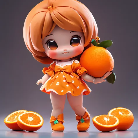 Doll doll design，promotional poster，Navel orange，Navel Orange Festival，Holidays，poster for，Orange theme，cheerful，gatherings，Cute doll，There are a lot of them，A bunch of dolls，high-definition picture quality，What a rendering