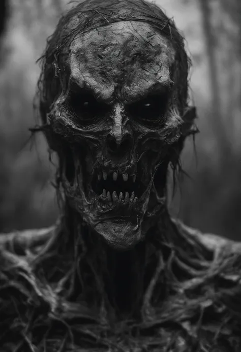 karo, China，zombi, unholy, Teeth become longer, Black and white style， heavy grain, High detail, Cinematic composition, Dramaticlight, deformation, super wide shot, Hyperrealistic，photorealestic