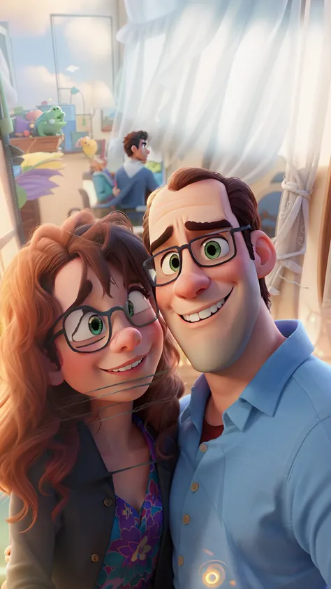 romantic couple, igual aos filmes Disney Pixar