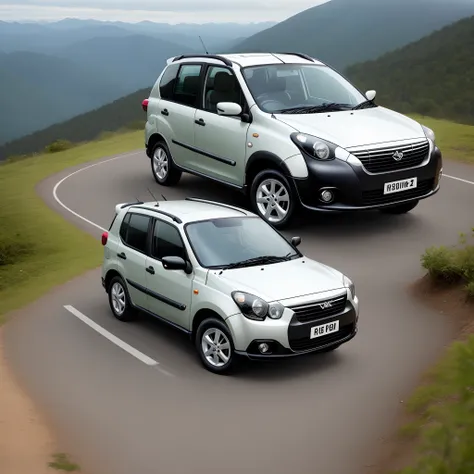 Perodua viva in a mountain