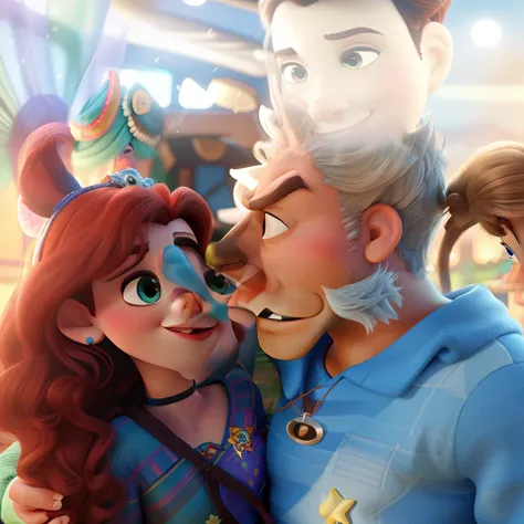 romantic couple, igual aos filmes Disney Pixar