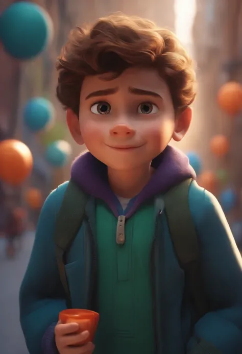 Image of a boy for a story in a YouTube video in Pixar format, Hes the little allabester, Hes the class leader, Hes outgoing, Playful and gets up for a lot of things