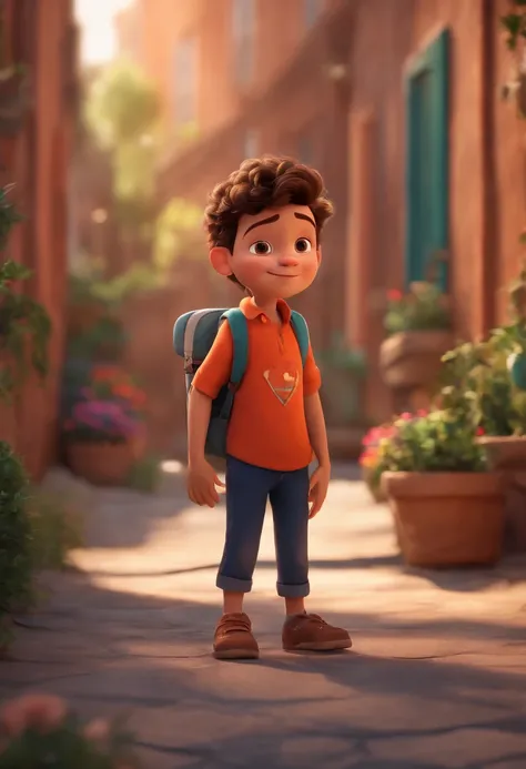 Image of a boy for a story in a YouTube video in Pixar format, Hes the little allabester, Hes the class leader, Hes outgoing, Playful and gets up for a lot of things