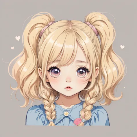 Menina anime com cabelo loiro e olhos azuis com uma gravata borboleta, kawaii retrato realista, Belo estilo de arte, arte digital detalhada bonito, Retrato bonito, bela arte digital, Retrato bonito da menina do anime, cabelo loiro com rabo de porco, retrat...