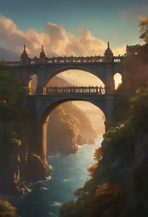 ponte entre os mundos, Magnificent, fechar para cima, Detalhes, foco nítido, elegante, altamente detalhado, illustration, intrincado, Beautiful, Artstation on trend, Pixiv, arte digital, Directed by: Jordan Grimmer e greg rutkowski, WLOP, ghibli studio,