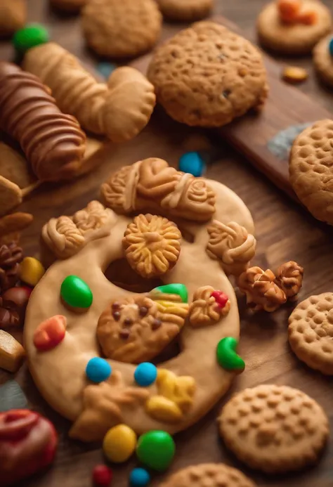 criar imagem de um biscoito e uma bolacha fofinho , lutando boxe estilo pixar - disney