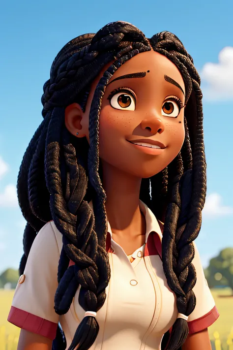 A black woman with braided hair