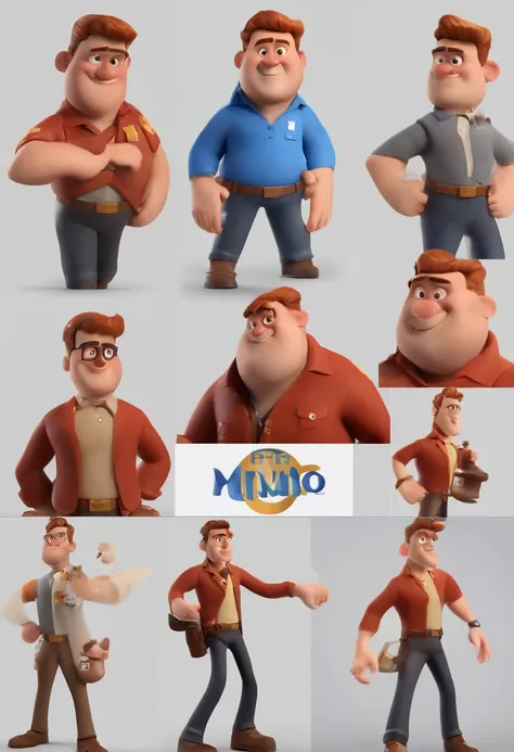 personagem dos desenhos animados de um homem e uma camisa azul, animation character, Caractere estilizado, animation style rendering, 3D estilizado,  render, 3 d render stylized, toon render keyshot, Personagem 3D, Personagem 3D, 3d rendering stylized, 3 d...