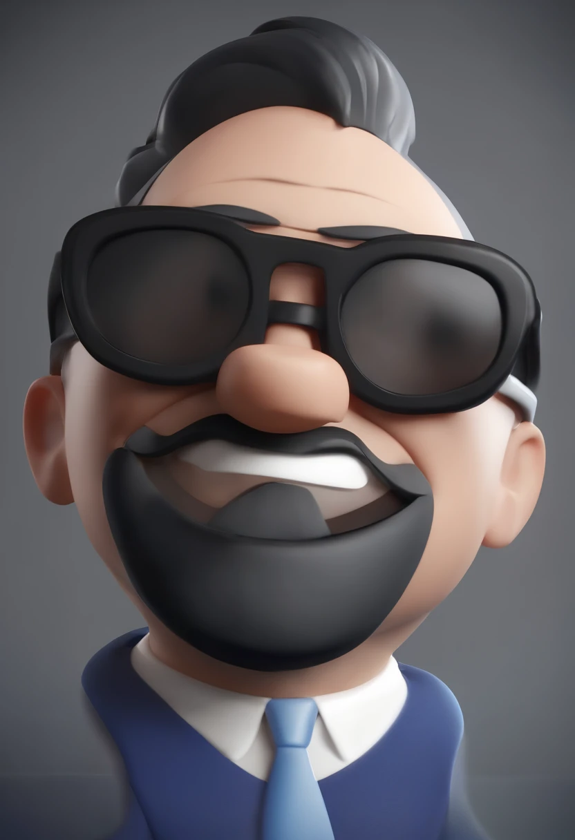 Cartoon character of a man wearing black glasses and a blue shirt, um personagem animado, Caractere estilizado, animation style rendering, 3D estilizado, Arnold Maya render, 3 d render stylized, toon render keyshot, Personagem 3D, Personagem 3D, 3d renderi...