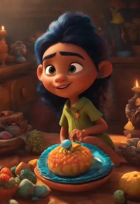 Criar um personagem no estilo pixar dentro de um jaleco. personagem morena