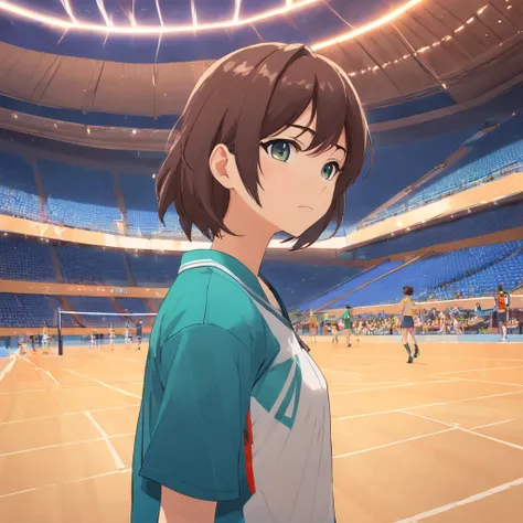 Shoichi, Enviado em E621, por Pixelsketcher, Directed by: Bayard Wu, Directed by: Thomas Benjamin Kennington , por Einshelm, sozinho, corpo inteiro, Uniforme de Voleibol, Volleyball, volleyball court, olhos verdes