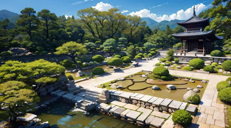 Dry landscapes、stone garden、jpn、kyoto