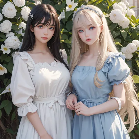 bright expression、photorealisim、top-quality、超A high resolution、a picture、Photo of an exquisitely beautiful Nordic-born girl、Extraordinary beautiful girl、Detailed cute and beautiful face、(pureerosface_v1:0.008)、Beautiful bangs、alice in the wonderland、18year...