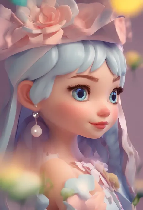 best quality, master part, fotorrealista, extremamente detalhado CG unidade 8k papel de parede, Chibi,1girl, Elsa,sozinho, cheio_corpo, sorrir, Olhando_em_visualizador, ao ar livre,