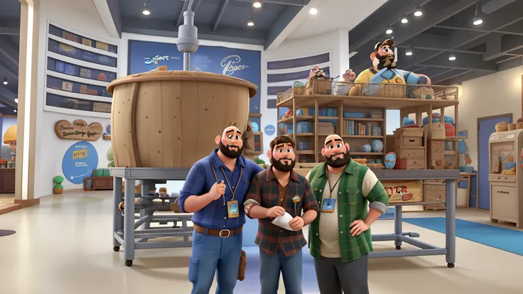 Two brothers and another fat, bearded, bald friend, Disney pixar | |