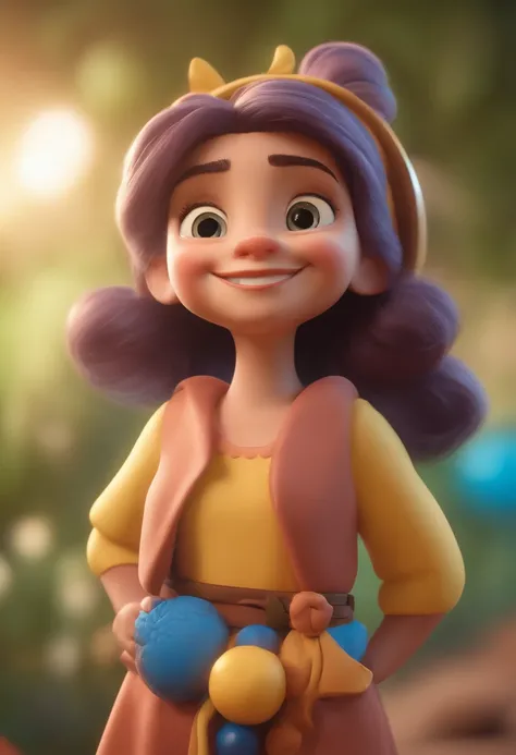 Uma menina com cabelos longos, bonita, sorriso lindo, branca, animation character, Caractere estilizado, animation style rendering, 3D estilizado, Arnold Maya render, 3 d render stylized, toon render keyshot, Personagem 3D, Personagem 3D, 3d rendering styl...