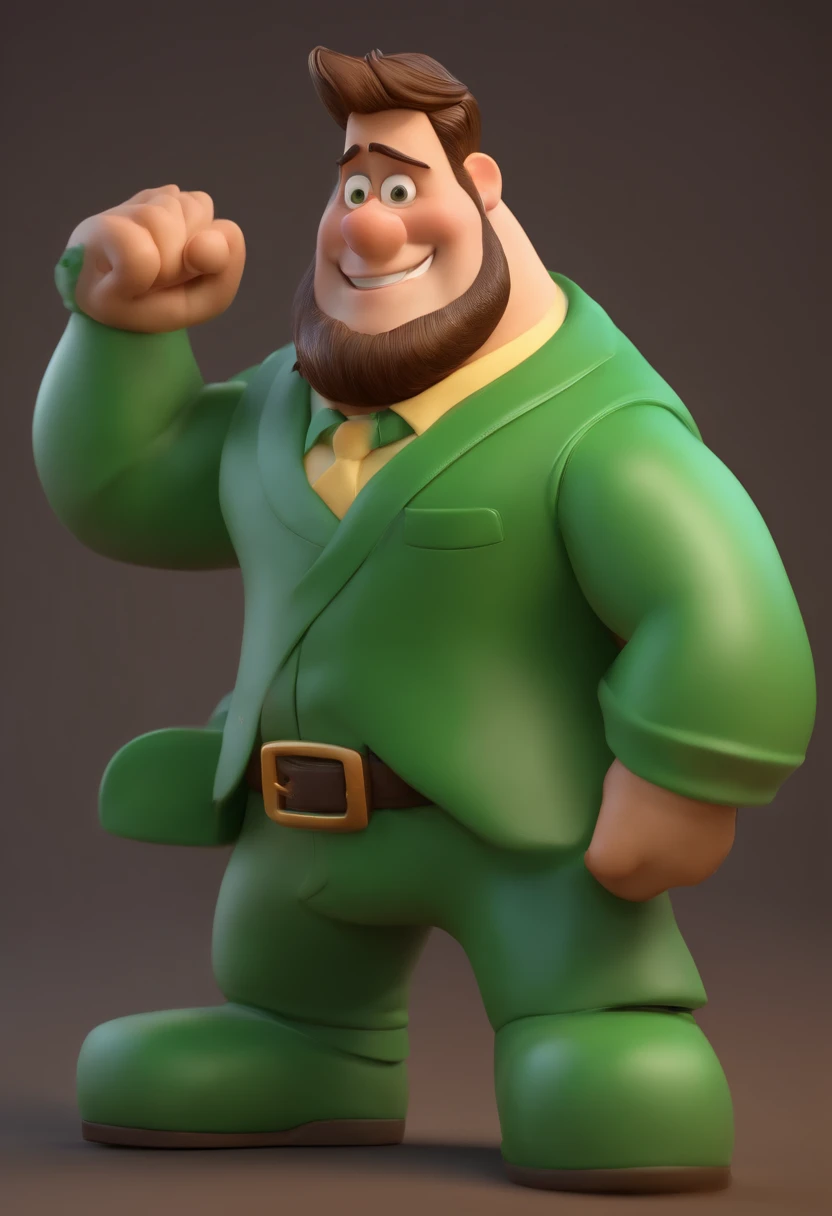 Personagem de desenho animado de um homem  34 anos, cabelo grisalho, barba, olhos verdes, animation character, Caractere estilizado, animation style rendering, 3D estilizado, Arnold Maya render, 3 d render stylized, toon render keyshot, Personagem 3D, Pers...