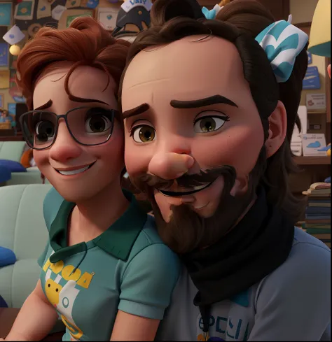 casal no estilo disney pixar, alta qualidade, melhor qualidade