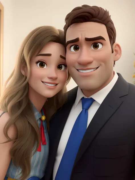 imagem de um homem e uma mulher posando para uma foto, imagem de perto, animation movie still, pixar retrato 8 k foto, Full Resolution, animado ainda, animated film, Disney Pixar filme ainda, filme realista ainda, medium closeup shot, renderizado em Arnold...