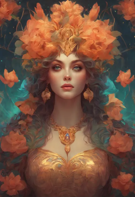 Casey Weldon （Casey Weldon） Surrealist Art Clown Skull Demon Concept Art Portrait, Olga Kvasha, Miho Hirano, super-fino、Intricate Gothic Art Trends Artstation Ternary Color Unreal Engine 5 matte painting detailed, cor profunda, genial, detalhes intrincados...