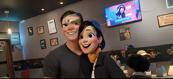 Casal estilo Disney Pixar, alta qualidade, melhor qualidade