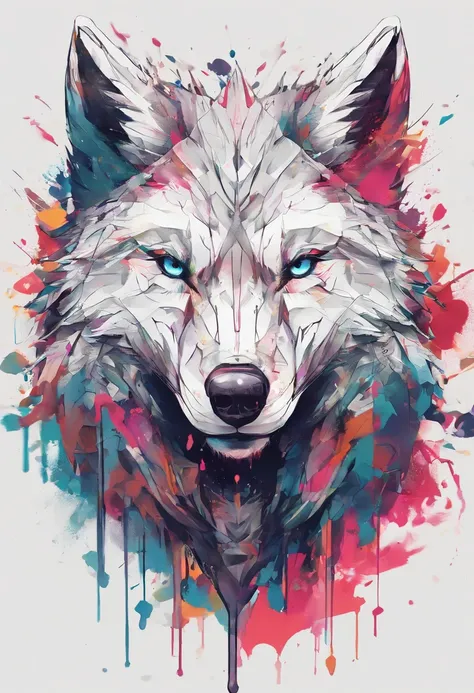 arte splash, a wolfs head, ((fundo branco)), olhos penetrantes, epic instagram, art-station, estilo splash de tinta colorida, contorno, hiperdetalhado intricadamente detalhado, Motor irreal, genial, detalhes intrincados, tela inicial, cores complementares,...