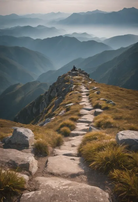 Top of the mountains、Reaching the summit、beautful view、 amazing composition, Climb to the top、You can see the top、Arrive at the summit、Summit of Mt、Reaching、