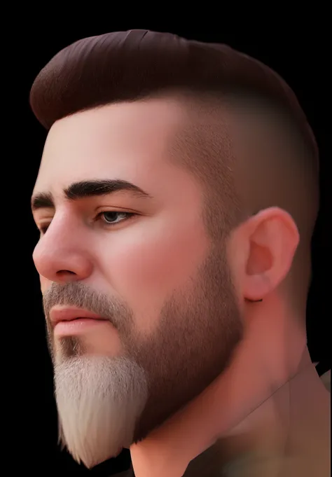 um close up de um homem com barba e gravata, retrato estilizado, 3D estilizado, barba grossa altamente detalhada, realismo no estilo de jogo fornite, Caractere estilizado, 3 d demo carretel avatar, detailed unblurred face, Personagem de close up, irreal 5....