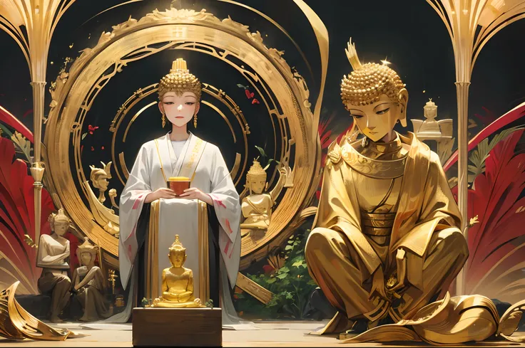 Forward-facing　gold　Big buddha