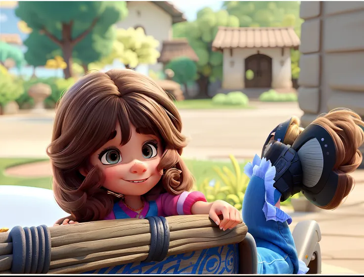 uma menina estilo disney pixar, alta qualidade , melhor qualidade