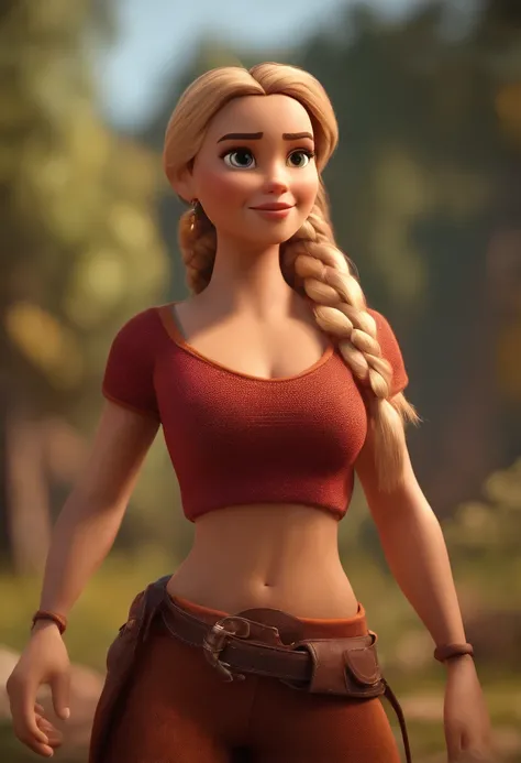 Mulher com pele morena, Blonde Box Braid Braids, Brown Eye Animation Character, Caractere estilizado, animation style rendering, 3D estilizado, Arnold Maya render, 3 d render stylized, toon render keyshot, Personagem 3D, Personagem 3D, 3d rendering stylize...