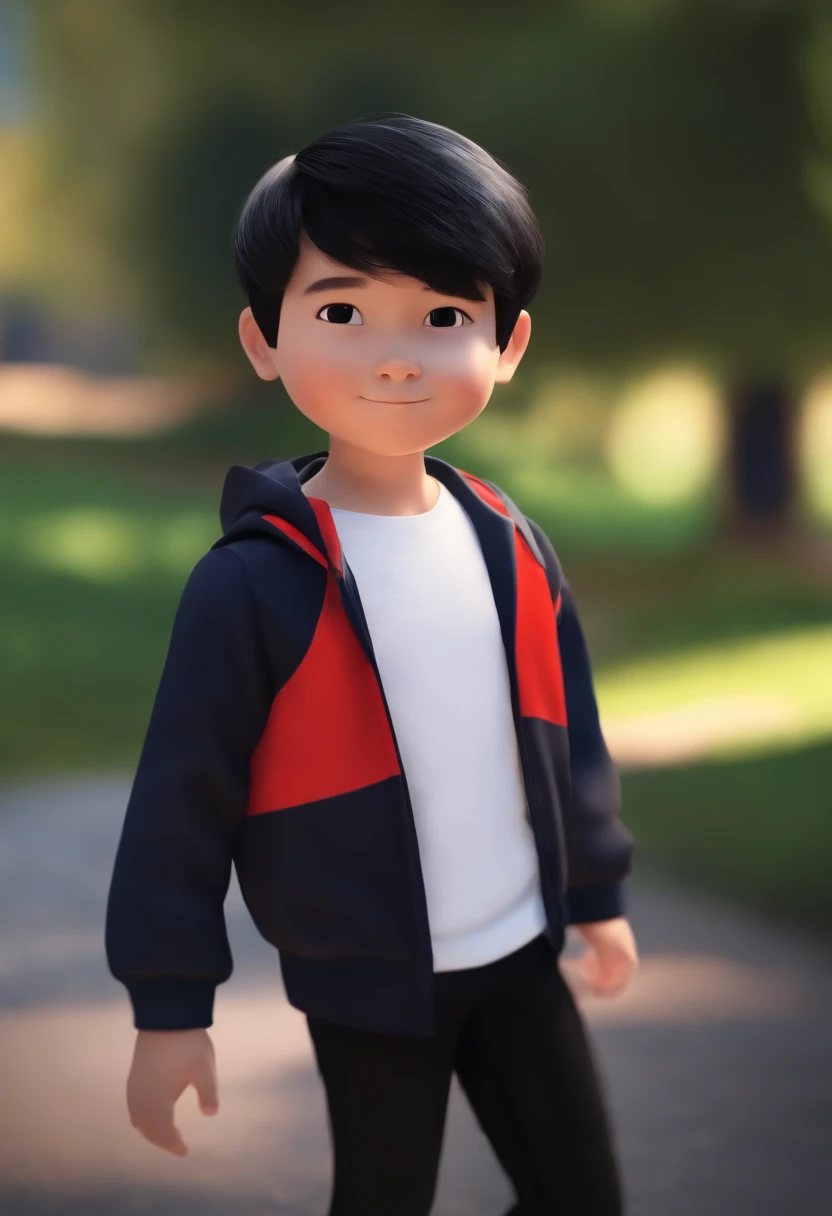 Image of a boy for a story in a YouTube video in Pixar format, Hes the little allabester, Hes the national team player Hes outgoing, Playful and gets up for a lot of things, Short black hair roblox games background he is 17 years old