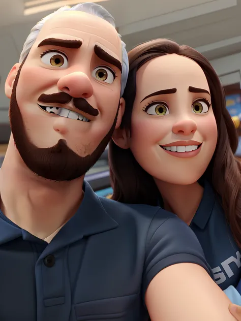 casal homem e mulher no estilo Disney Pixar, alta qualidade, melhor qualidade